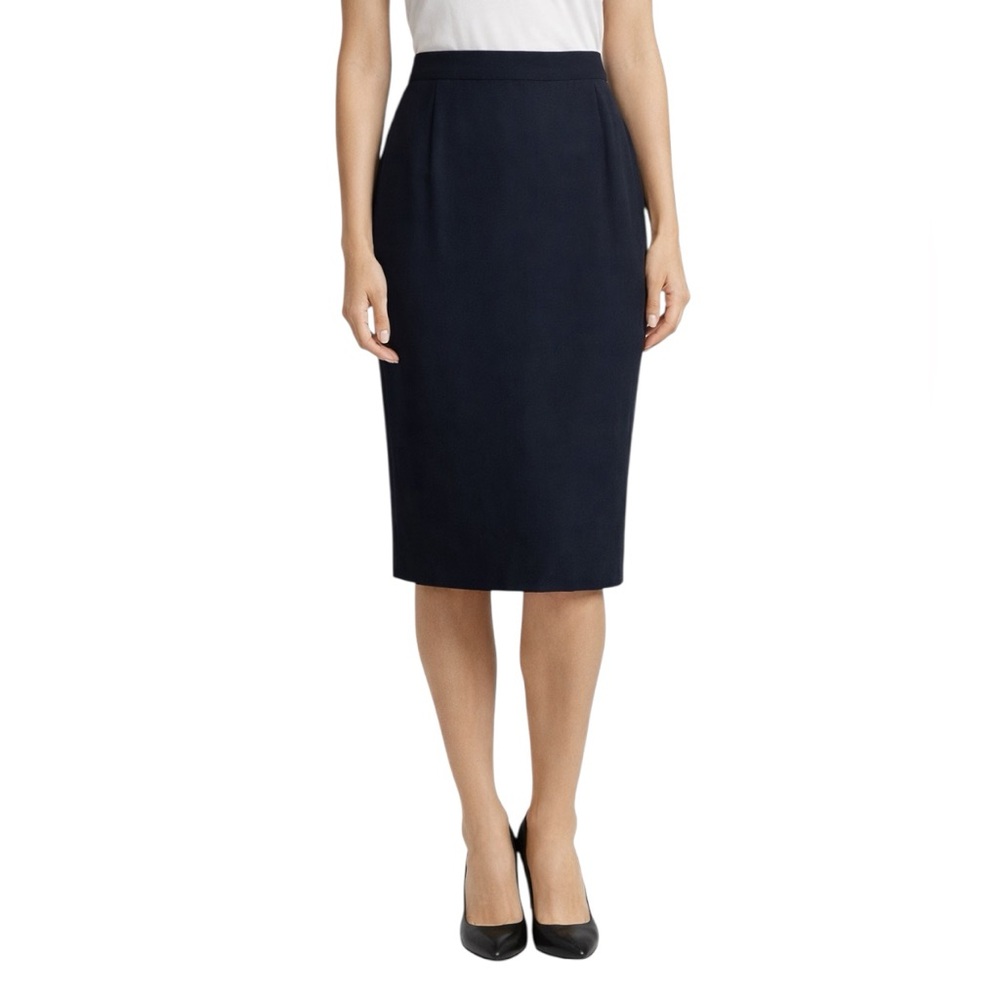 Salvatore Ferragamo Navy Blue Pencil Skirt 42 27” Waist - Picture 2 of 9